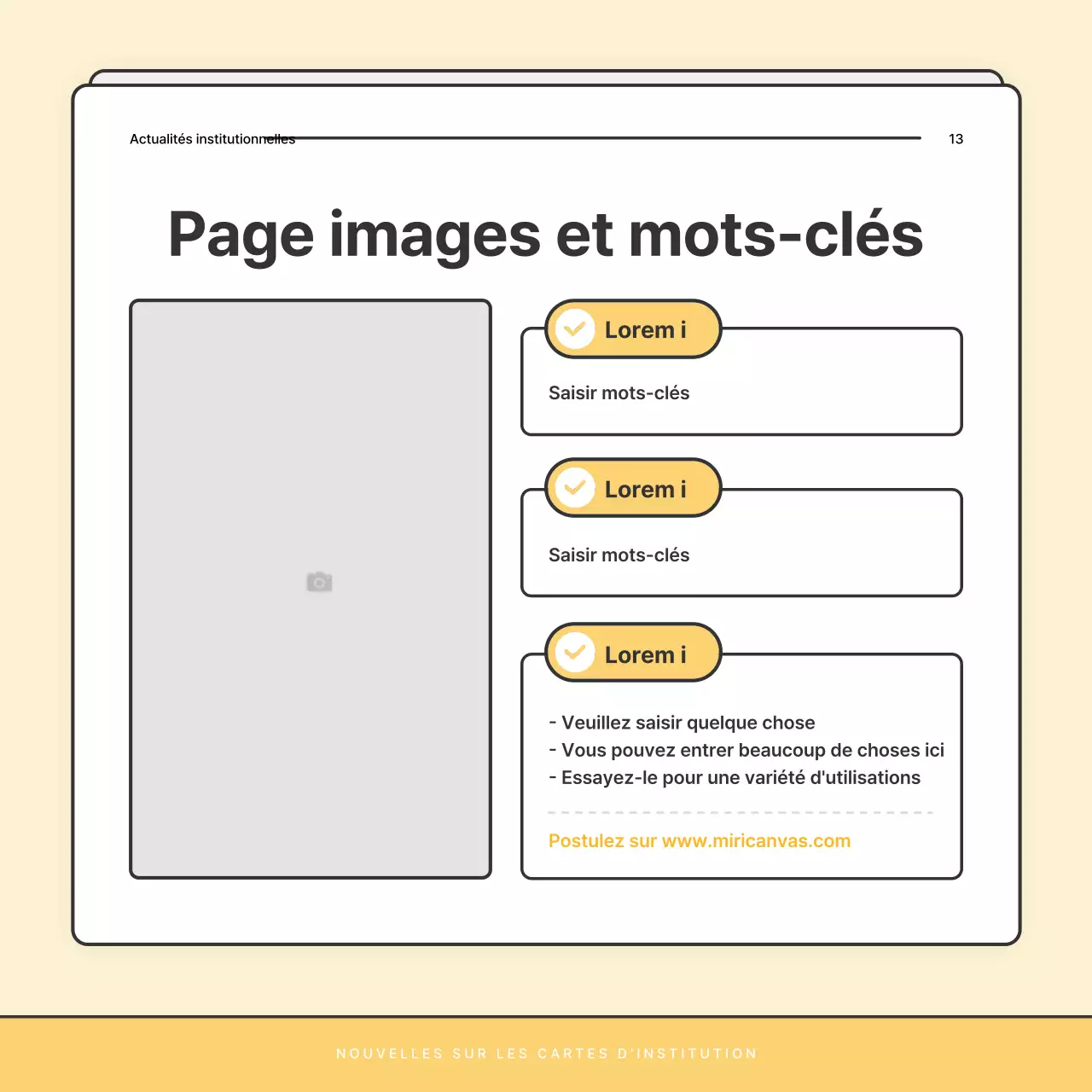 Une lettre d'information de base jaune et blanche du bureau d'aide sociale