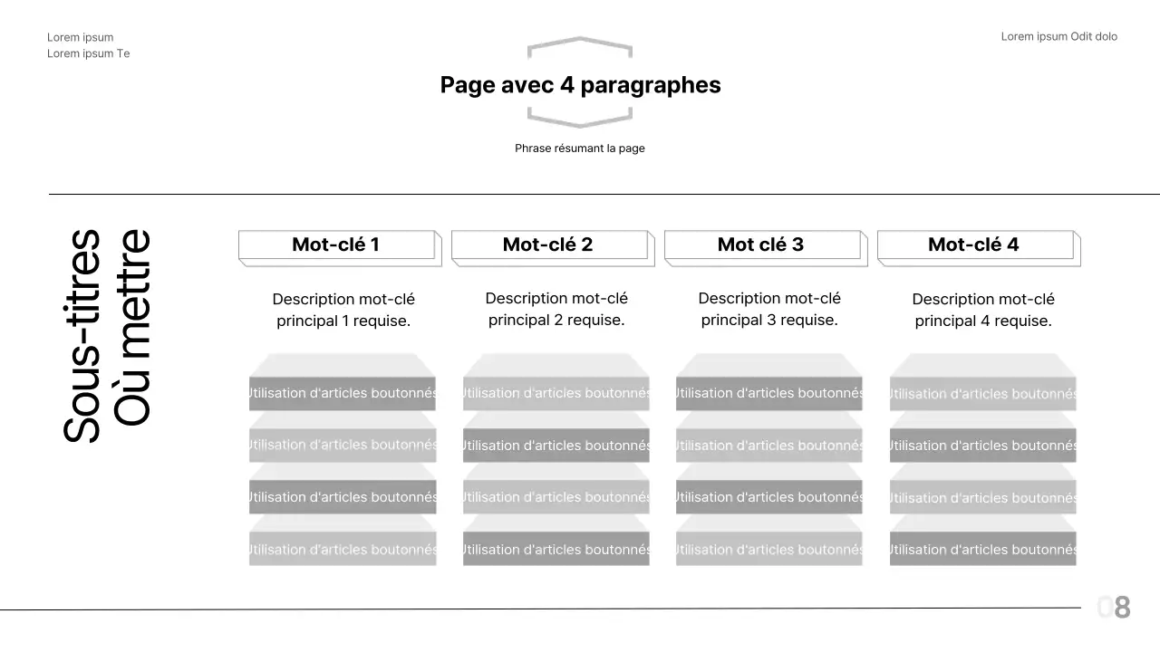 Rapport en noir et blanc, mise en page moderne
