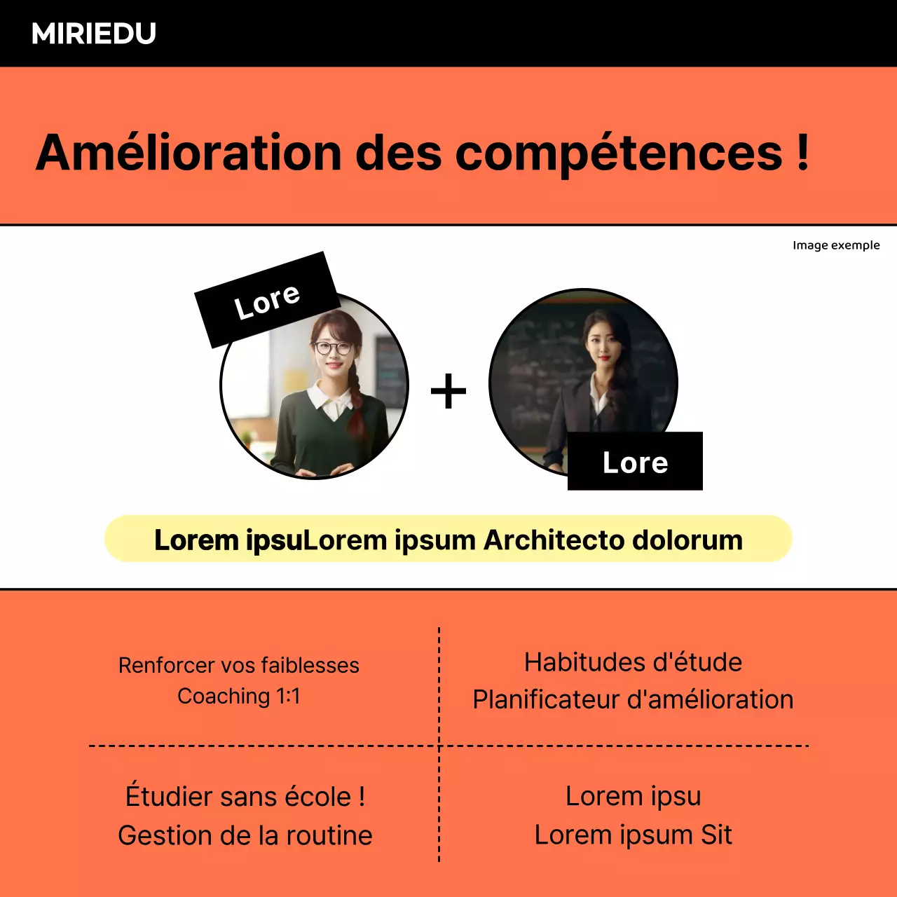 Promouvoir les offres spéciales pour les vacances scolaires en orange et noir.