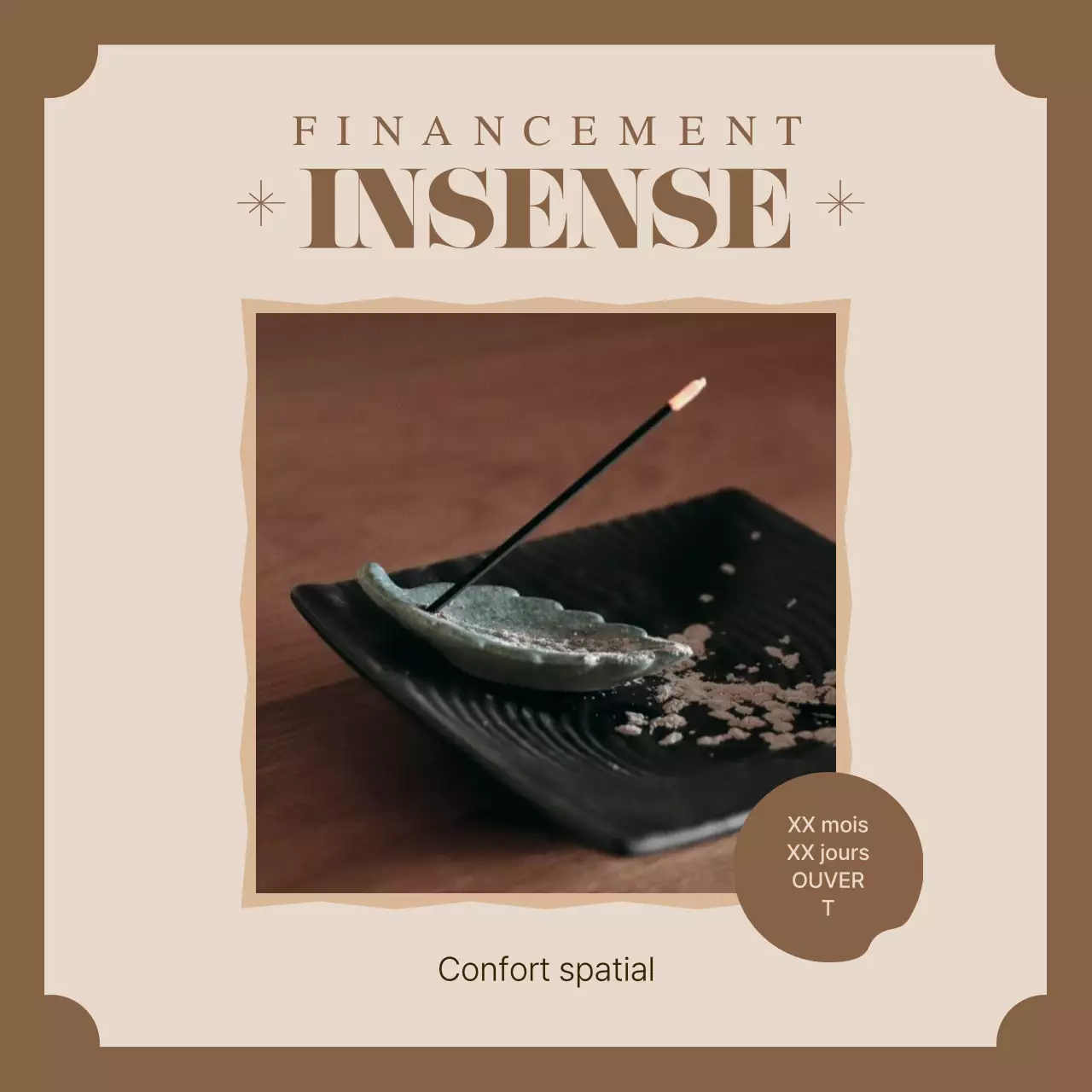 Annonce simple de financement incitatif sur fond brun