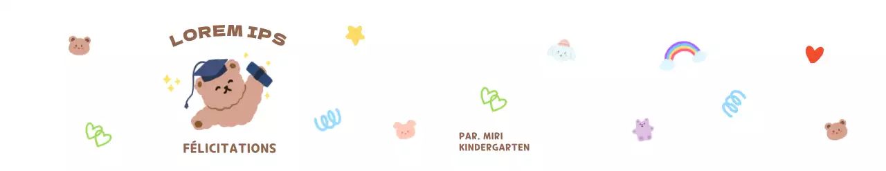 Un diplôme coloré et mignon avec l'empreinte de la main d'un ourson.