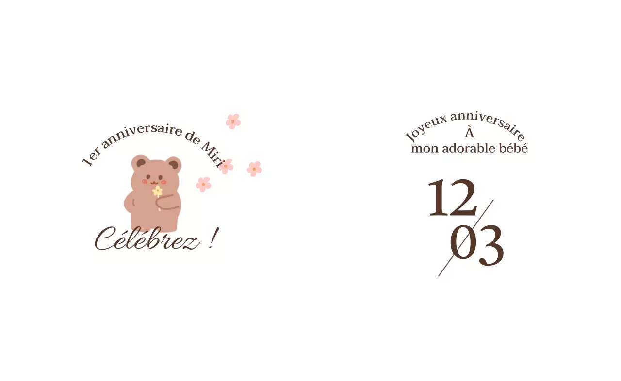 Dessin d'un ours avec des fleurs et d'un festin en pierre avec des motifs floraux