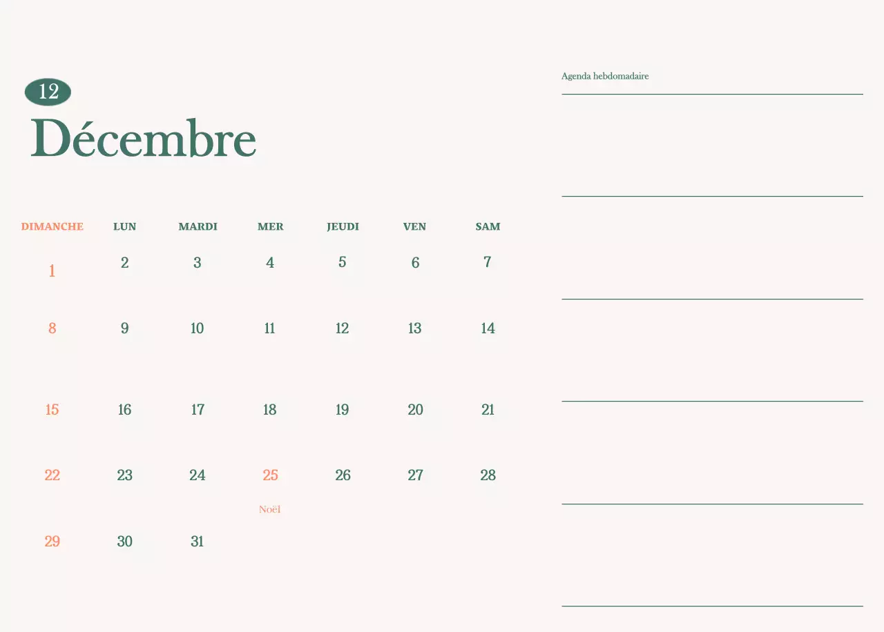 Calendrier des cafés avec recommandation de la boisson du mois