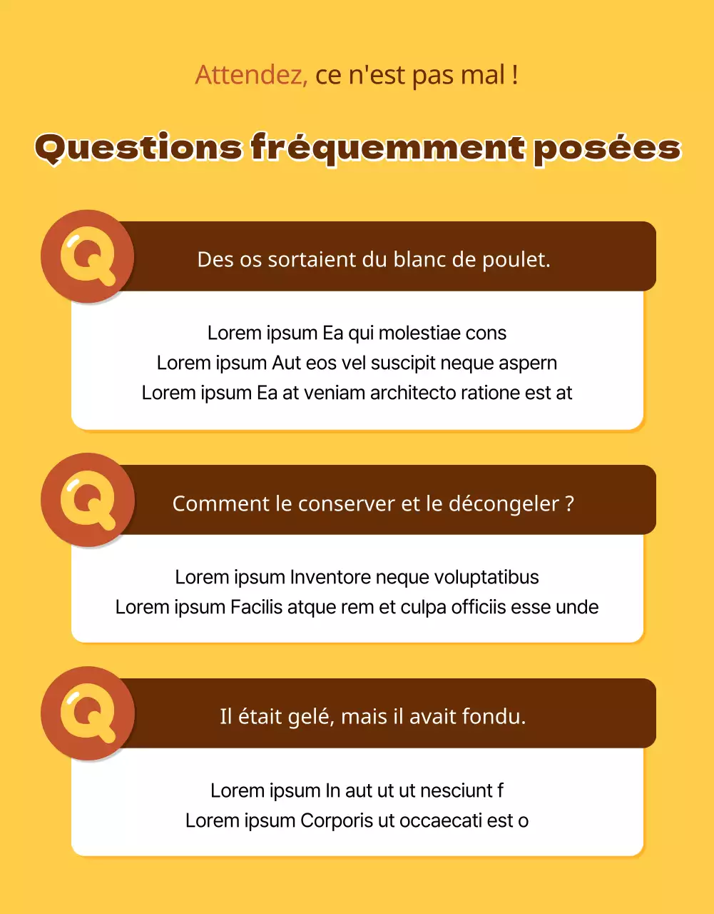 Promouvoir les produits à base de blanc de poulet jaune et brun