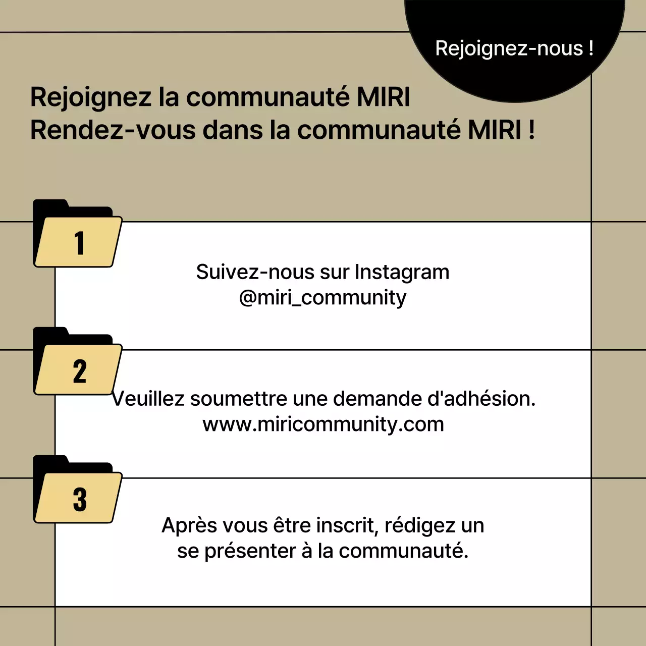 Promouvoir un recrutement communautaire moderne en beige et noir