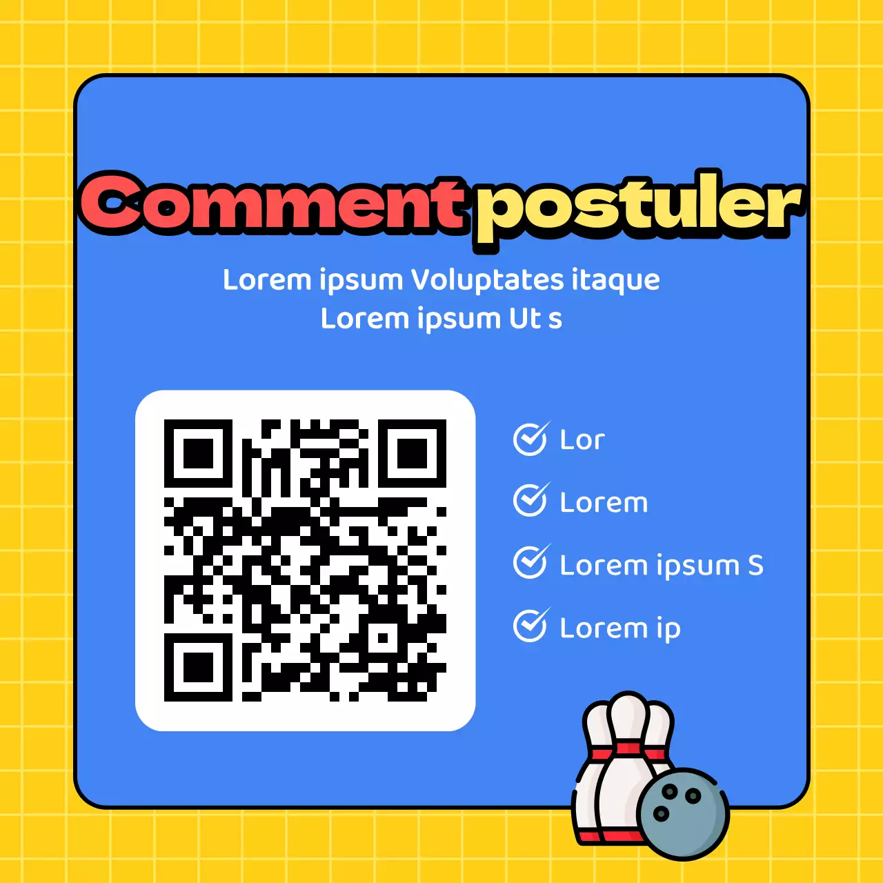 Promouvoir vos efforts de recrutement pour le bowling bleu et jaune