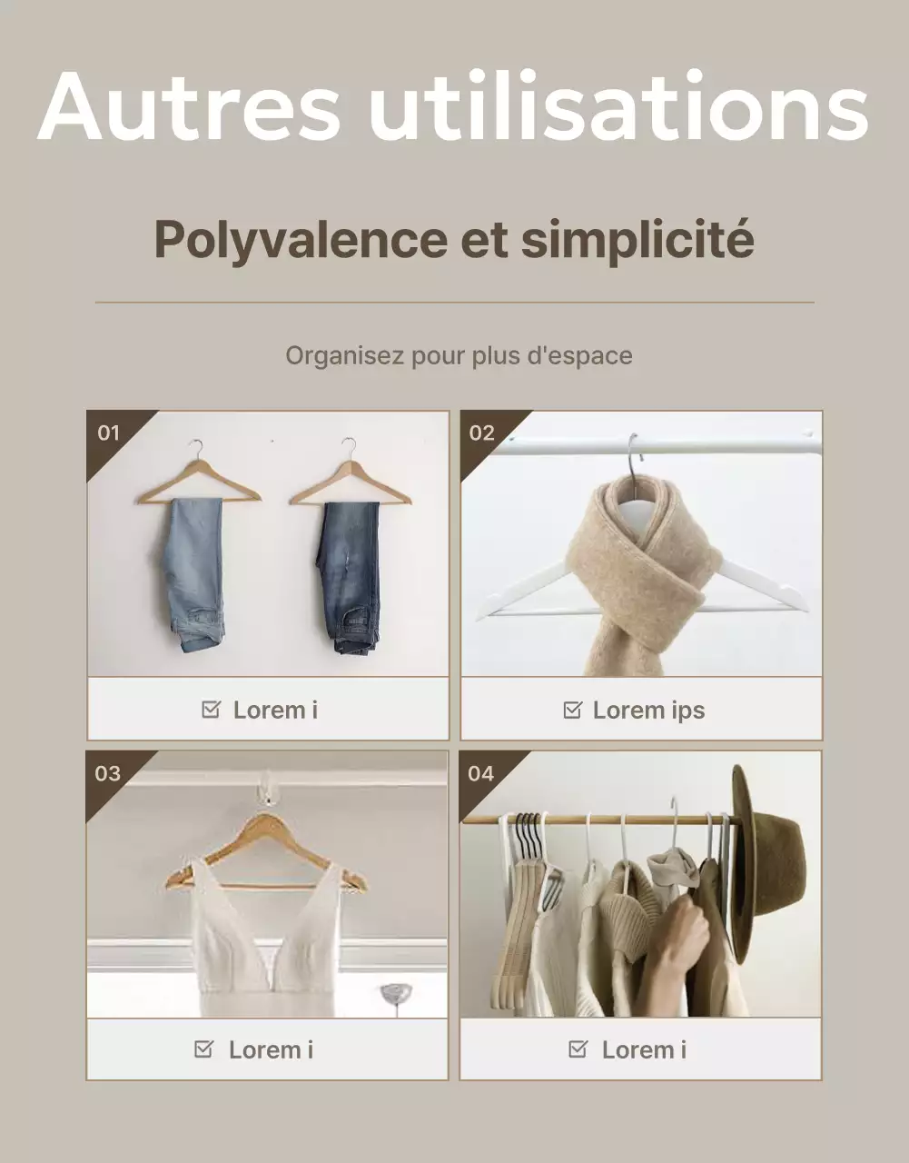 Promouvoir les cintres simples en ivoire