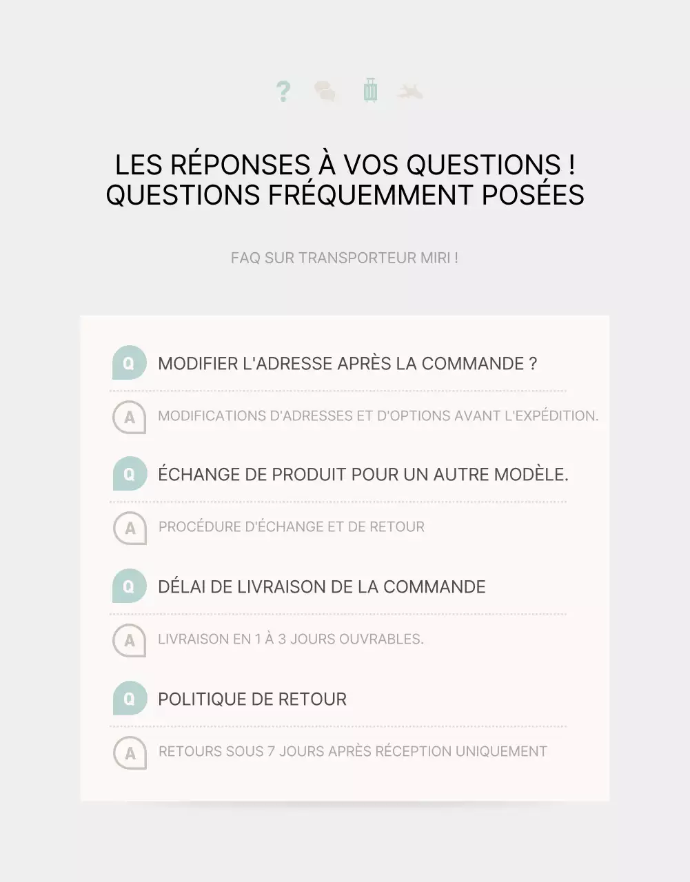 Promouvoir un produit de transport simple en menthe et ivoire