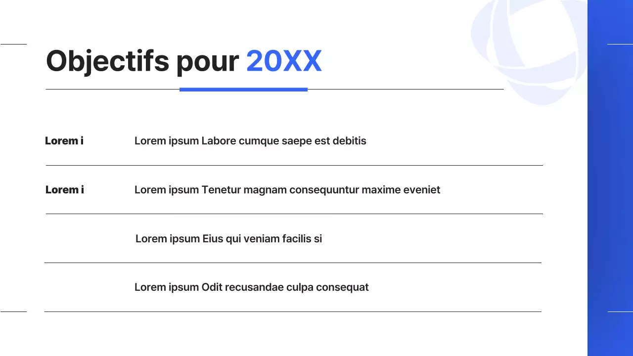 Un simple rapport de performance de fin d'année en bleu