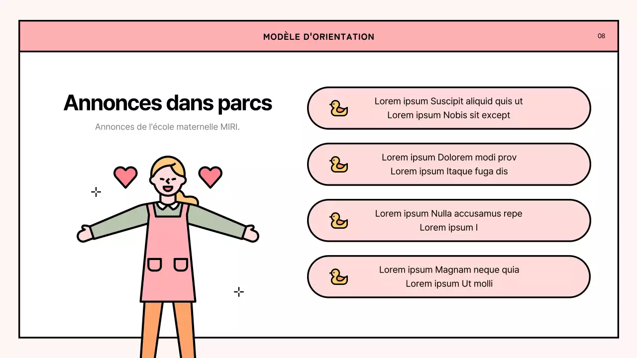 Une simple lettre d'orientation pour la garderie, rose et vert lime