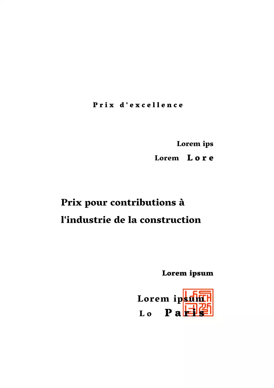 Conception du prix d'excellence