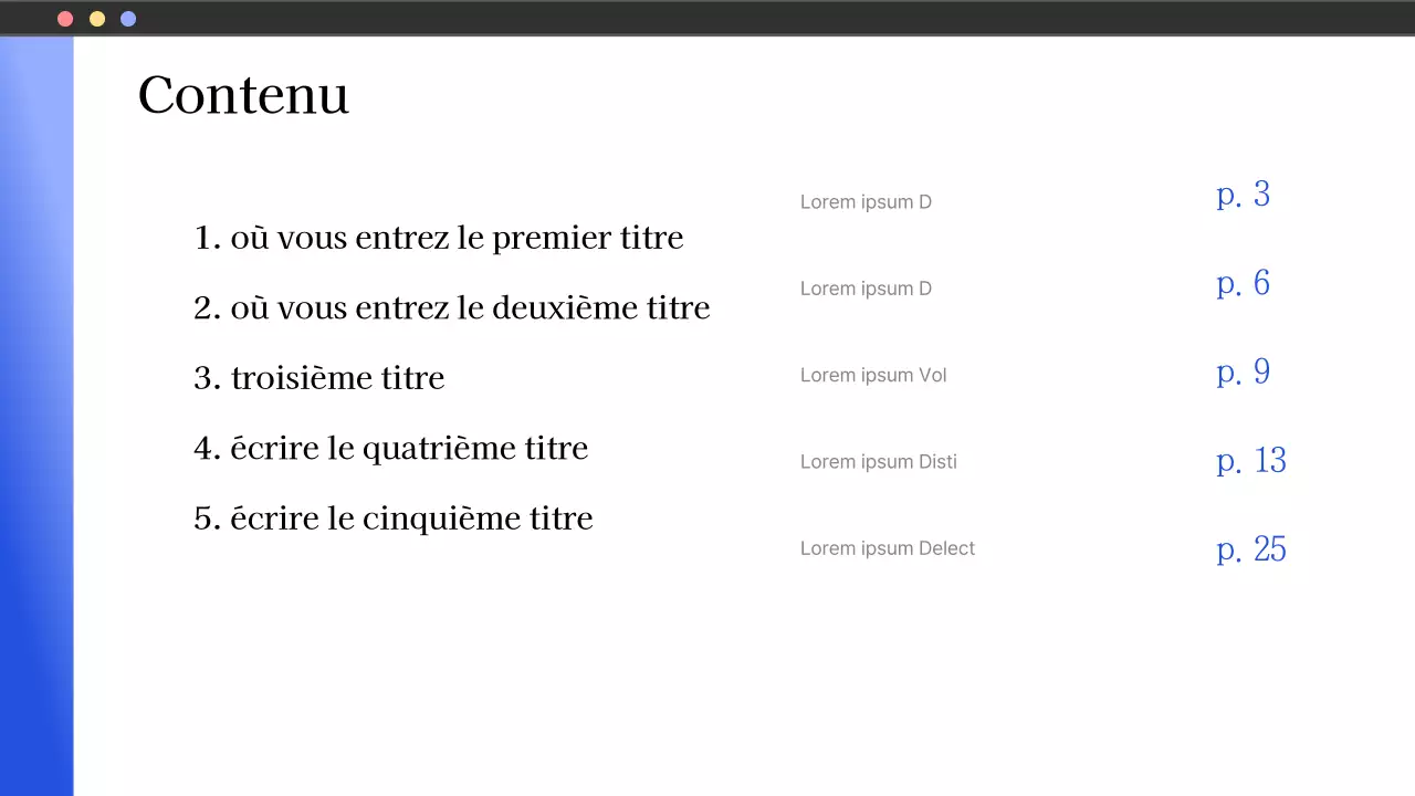 Rapports simples en bleu et blanc à l'usage du secteur public