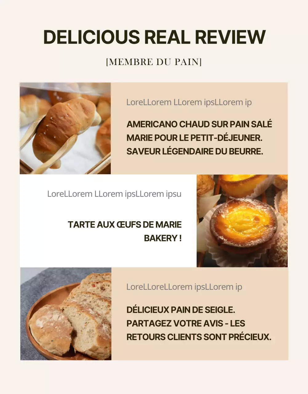 Promouvoir un événement de boulangerie moderne en noir et beige