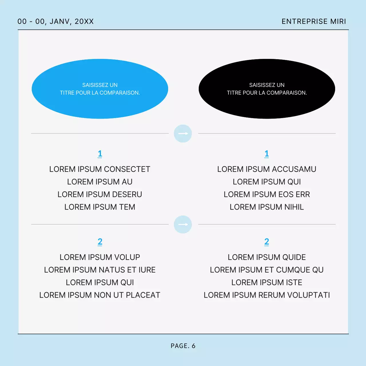 Un modèle de poste simple et épuré en bleu clair et gris