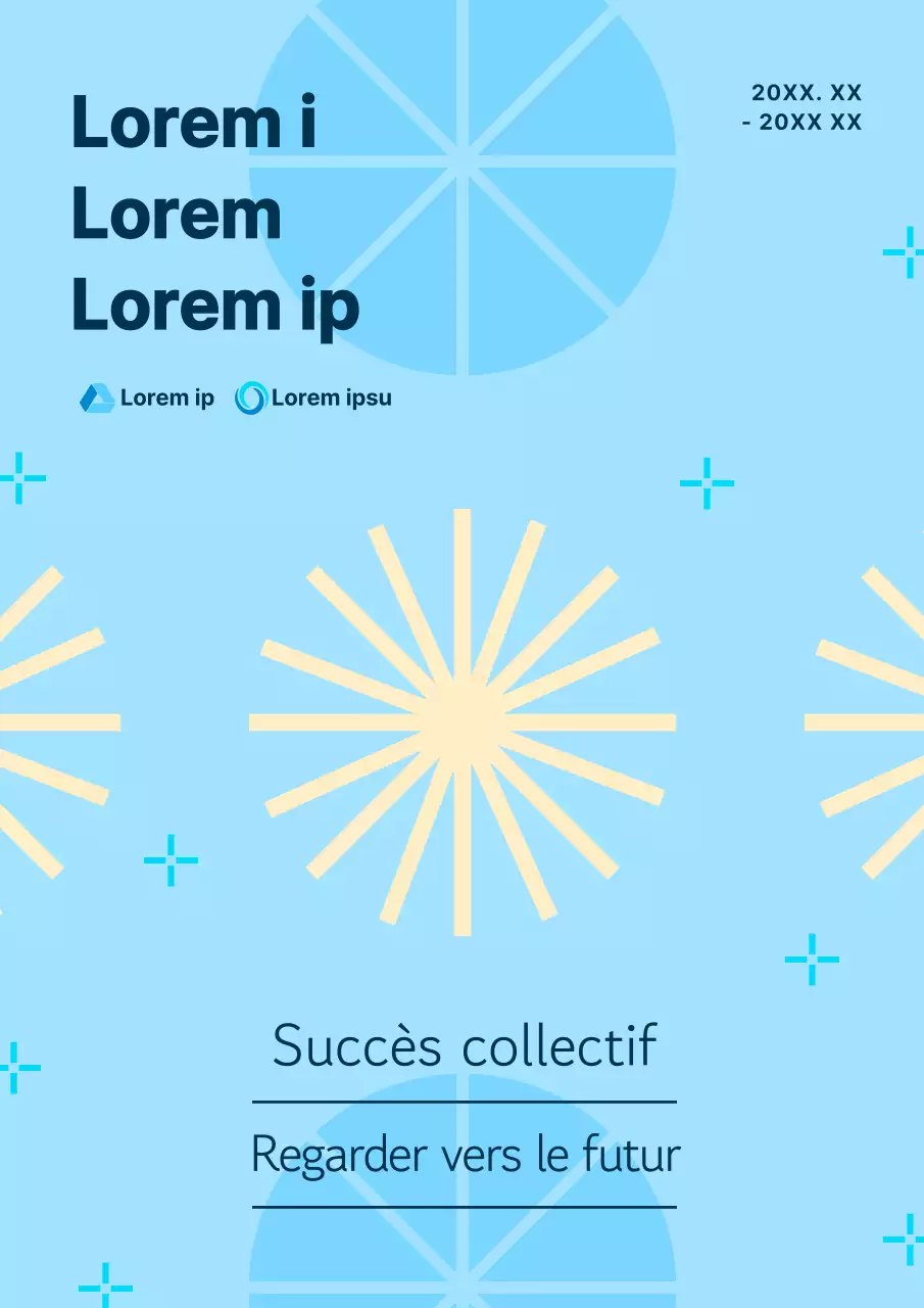 Rapport de performance du secteur public moderne en jaune et bleu clair