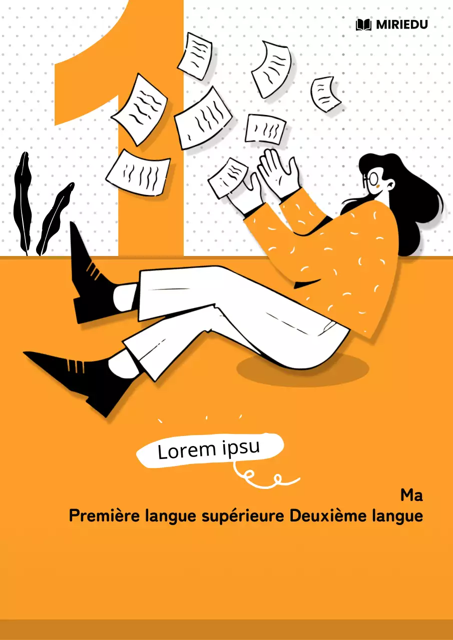 Une touche d'orange et de noir et blanc dans le livre de questions de l'enseignement secondaire supérieur