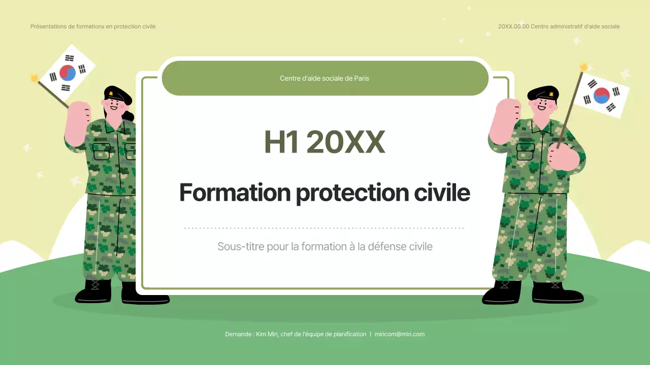 Formation à la protection civile moderne en vert et vert lime.