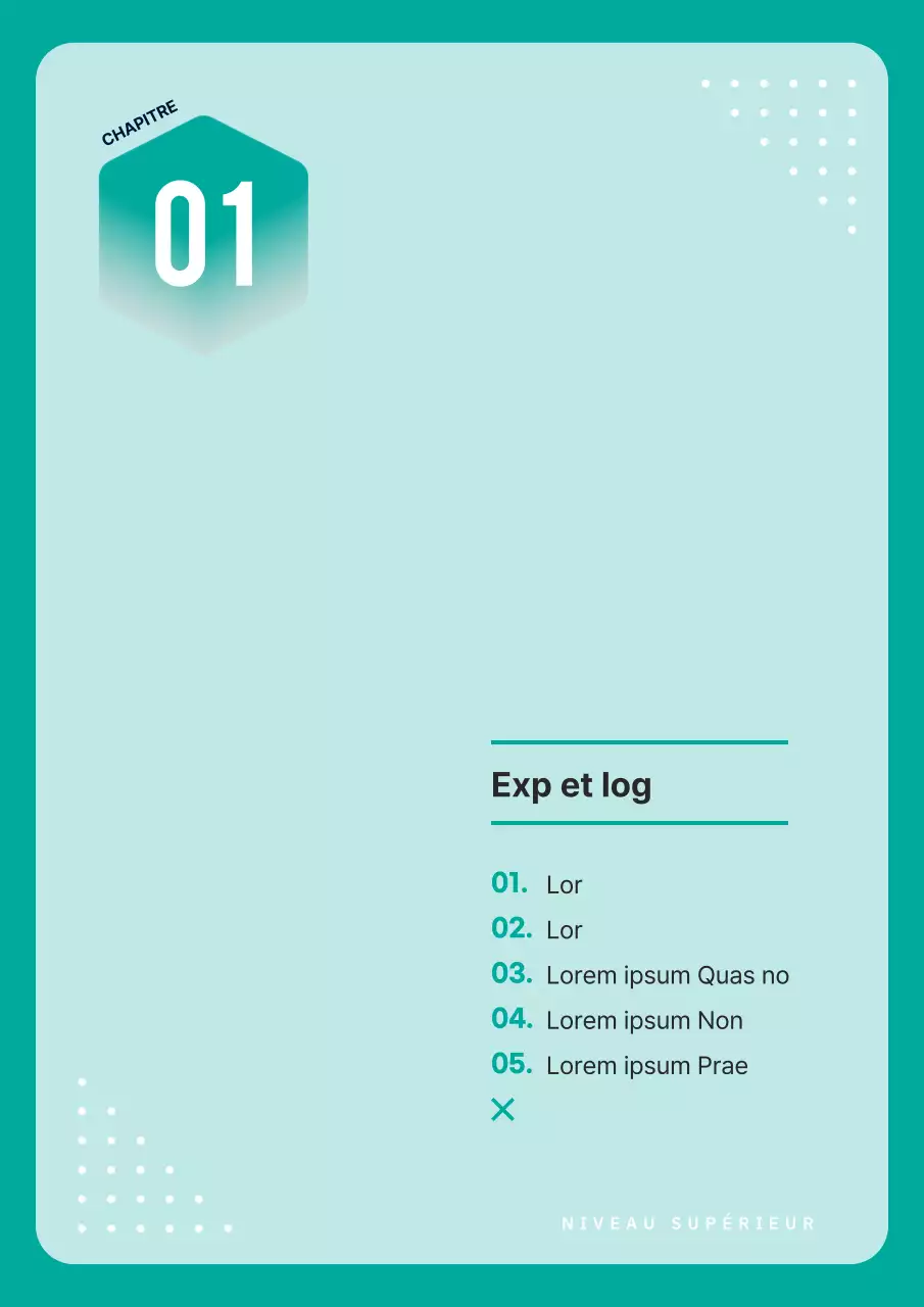 Livre de mathématiques simple pour l'école secondaire, couleur menthe et bleu clair