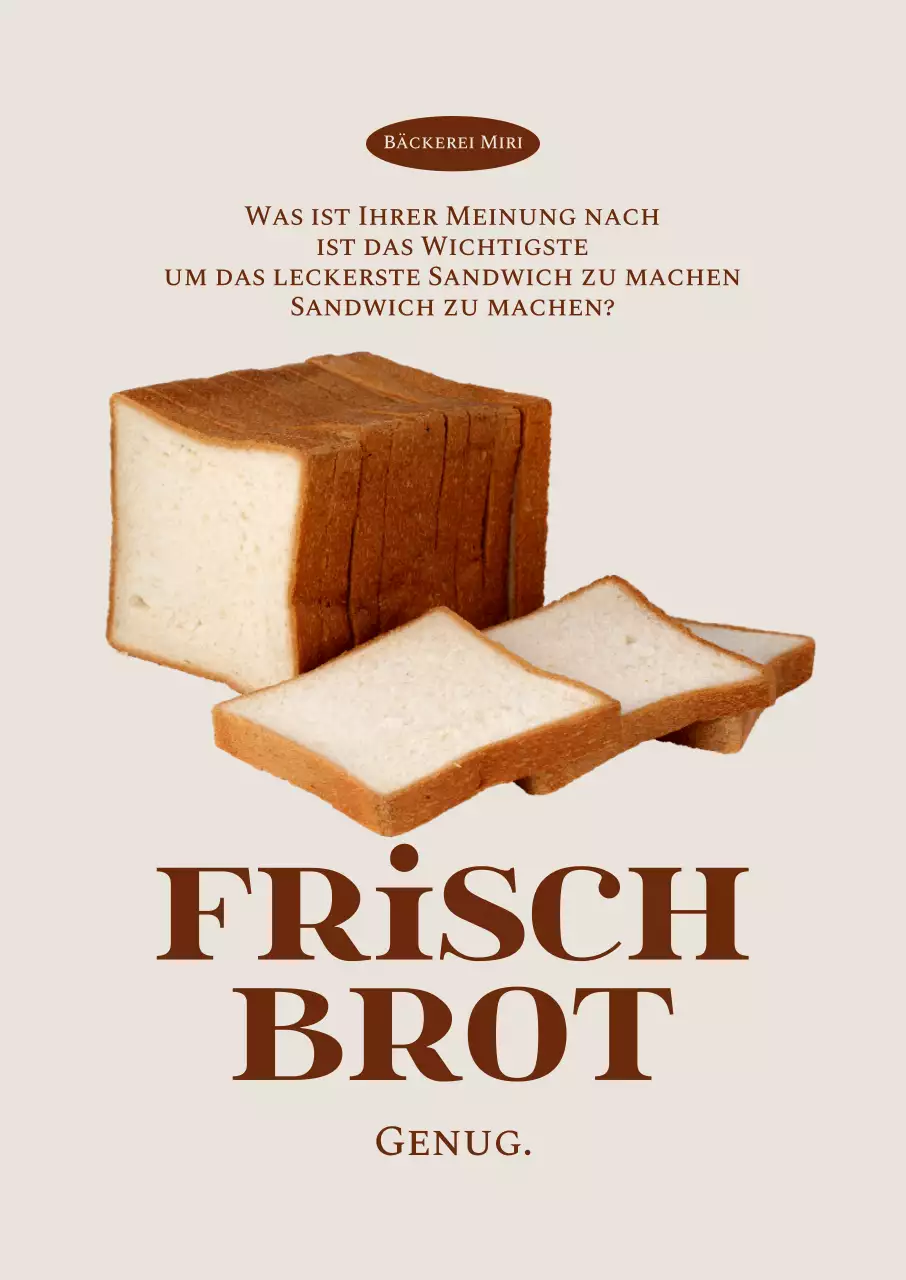 Bewerben Sie das herbstliche Bäckerei-Menü mit fetten, braunen Lettern