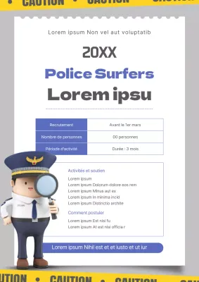 Une simple promotion de recrutement de la police en bleu et jaune