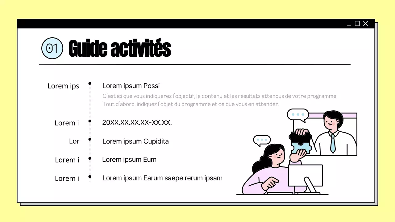 Un tour d'horizon des activités dans les centres municipaux jaunes dans la présentation