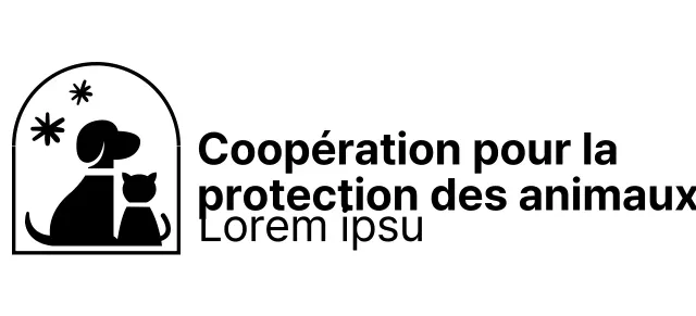 La Société protectrice des animaux avec un joli logo illustré d'un chien et d'un chat