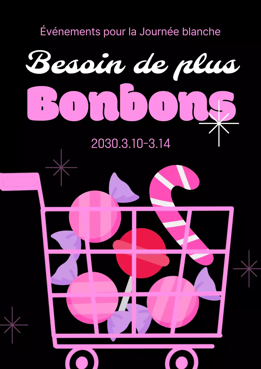 Prospectus de la vente de la Journée Blanche en rose et noir