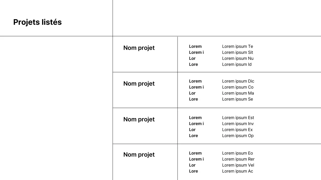 Un portfolio simple en noir et blanc
