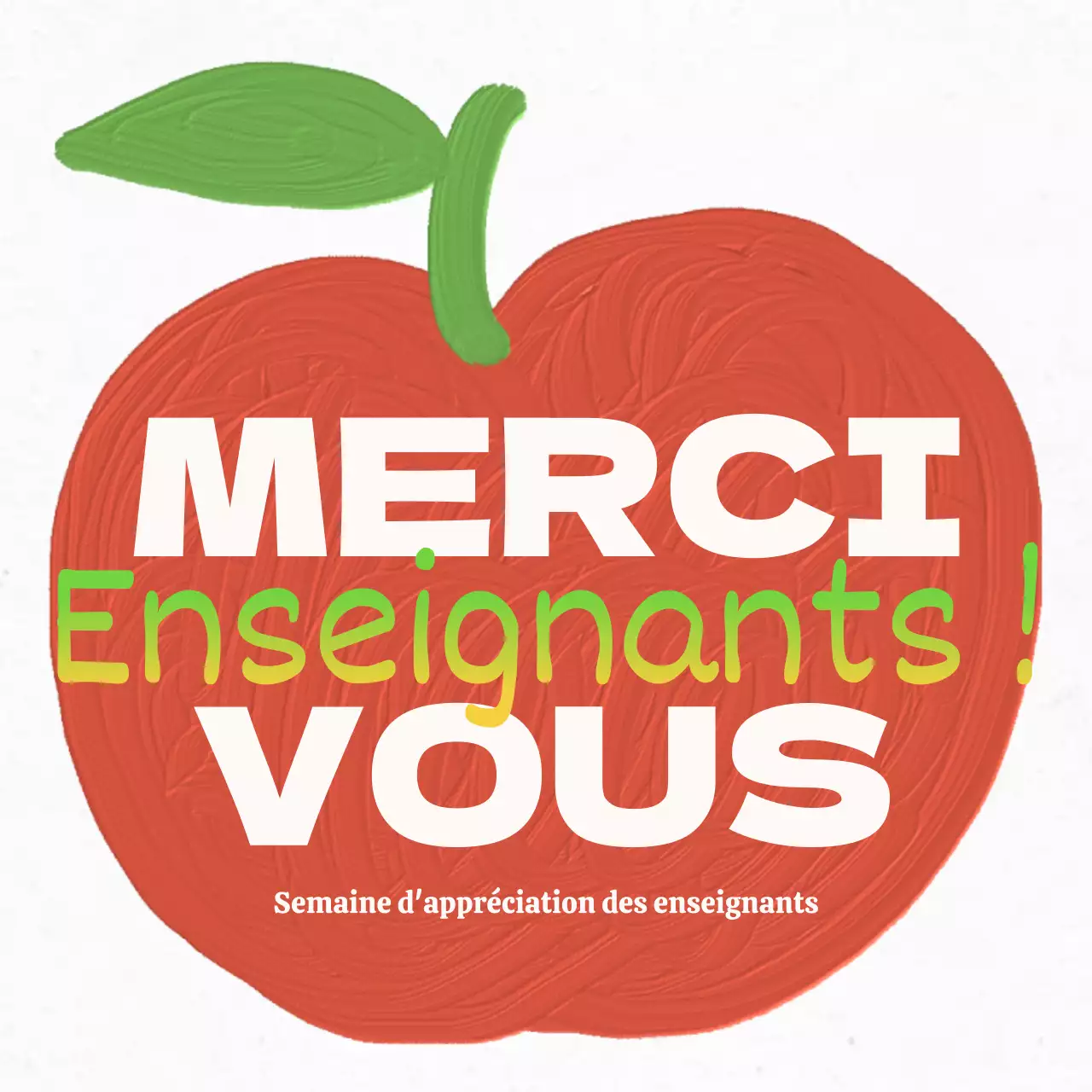 Campagne simple pour la Journée des enseignants avec des pommes rouges