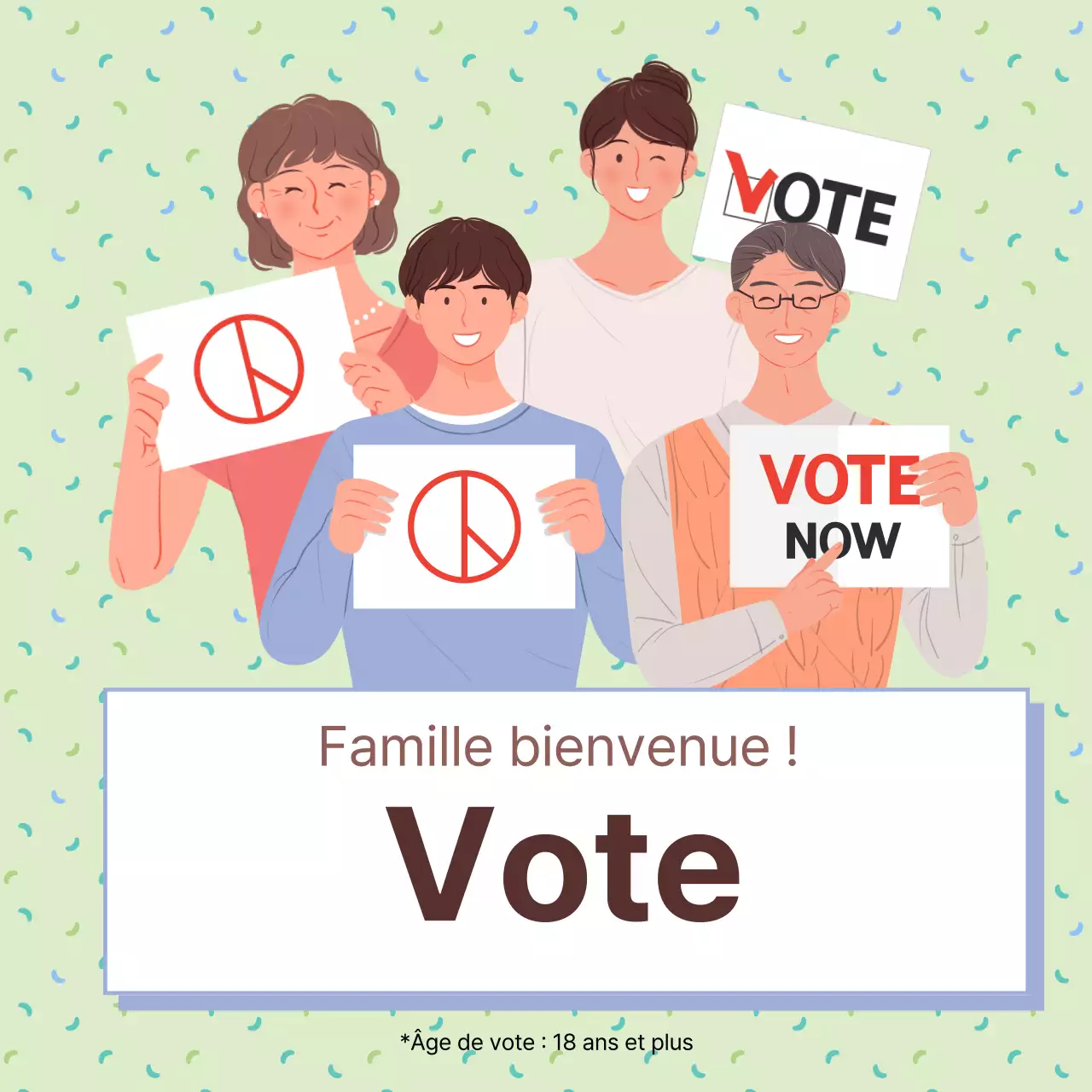 Une jolie publicité d'encouragement au vote vert citron