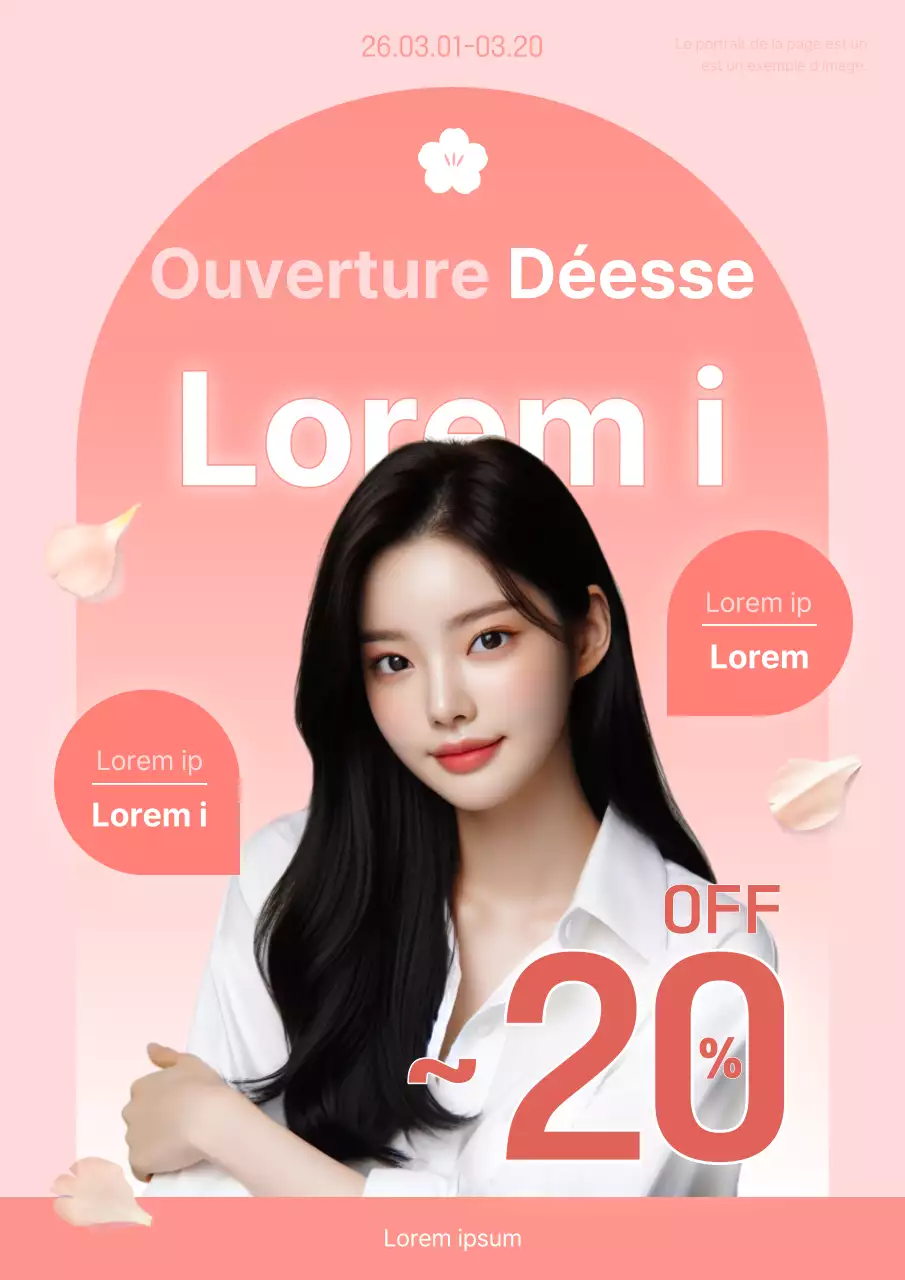 Promouvoir un simple traitement rose et blanc