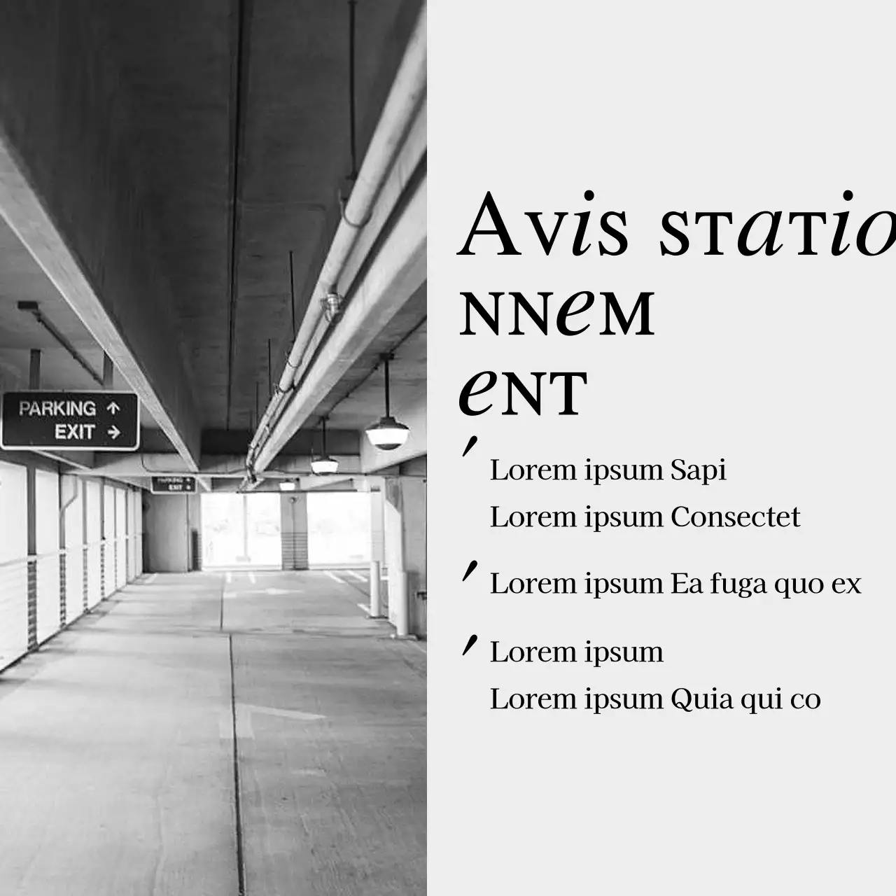 Annonce de café minimaliste en gris et noir et blanc