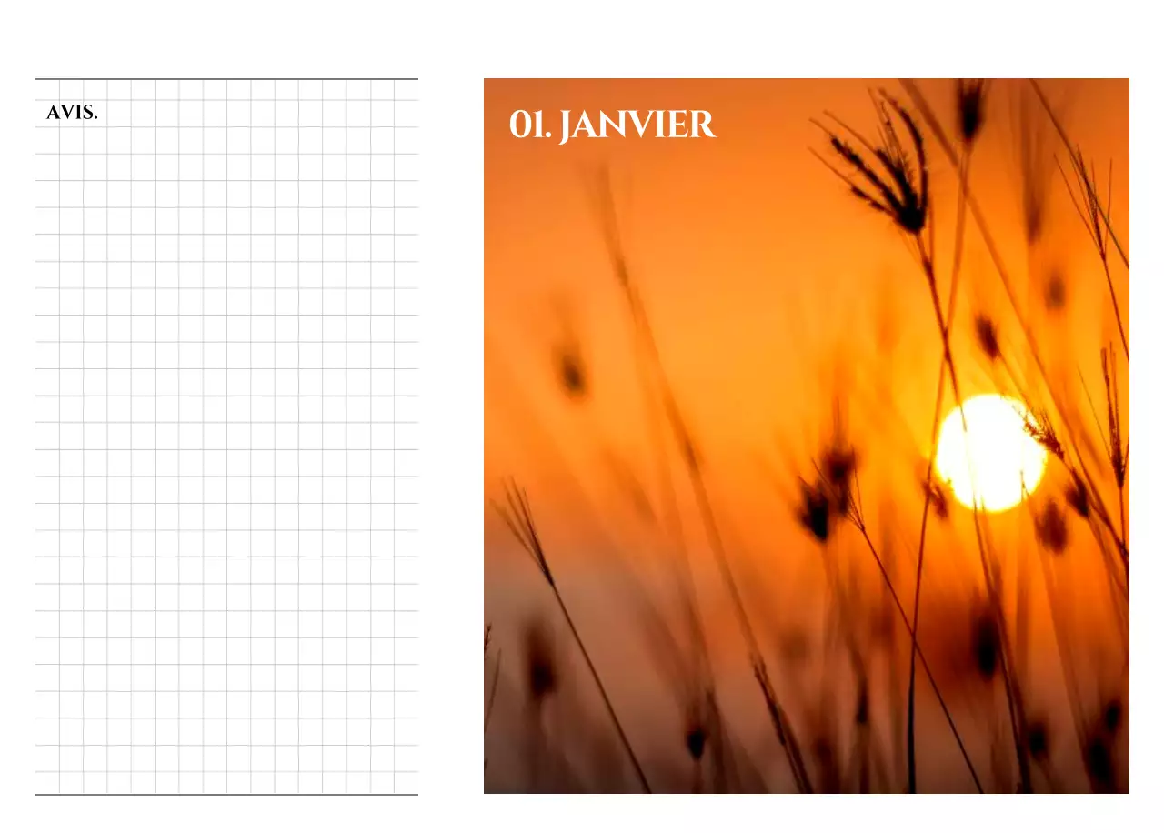 Un calendrier de style simple avec un concept de photographie de voyage émotionnel