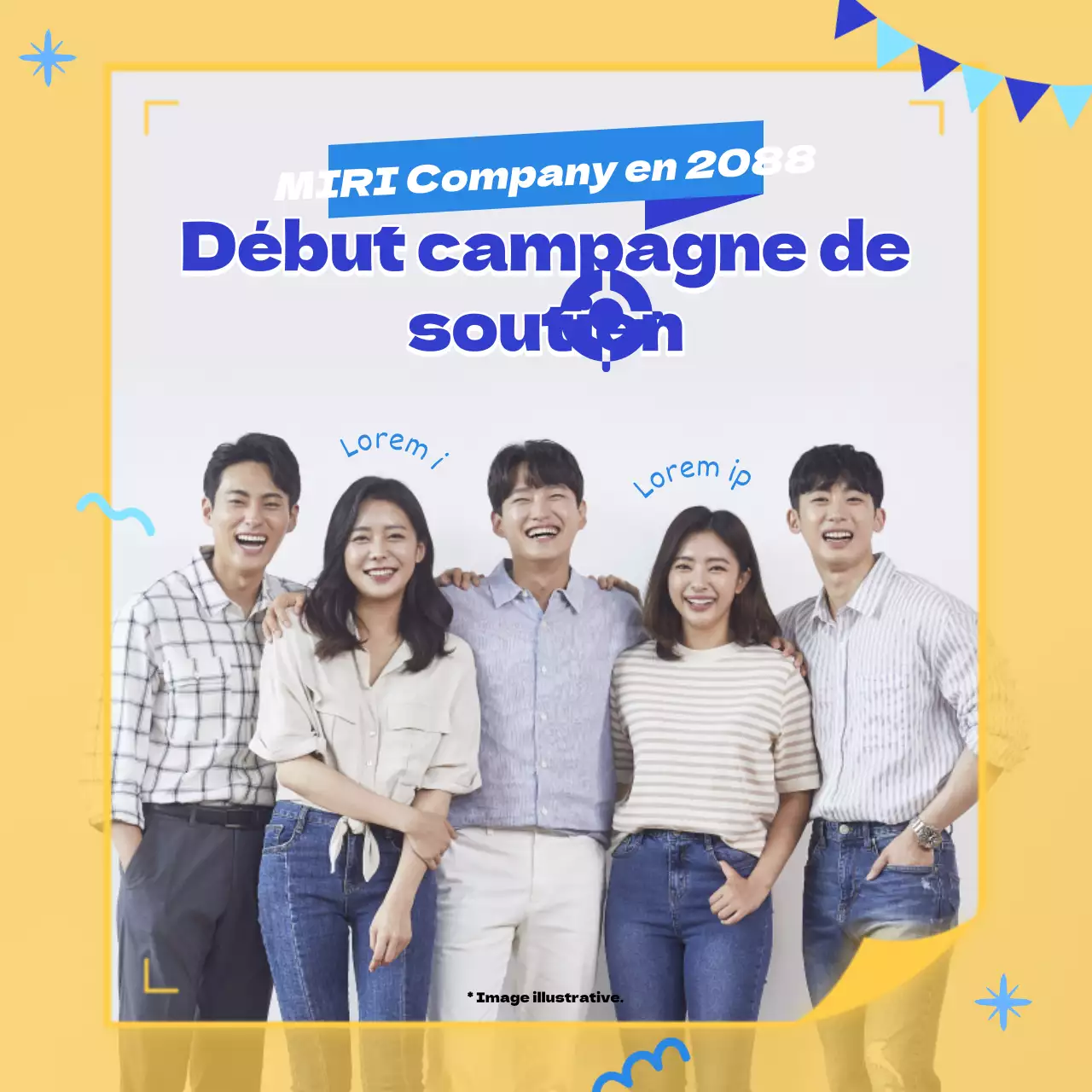 Un événement kitsch jaune et bleu pour le lancement de la campagne de soutien aux entreprises, relaté dans ce billet.