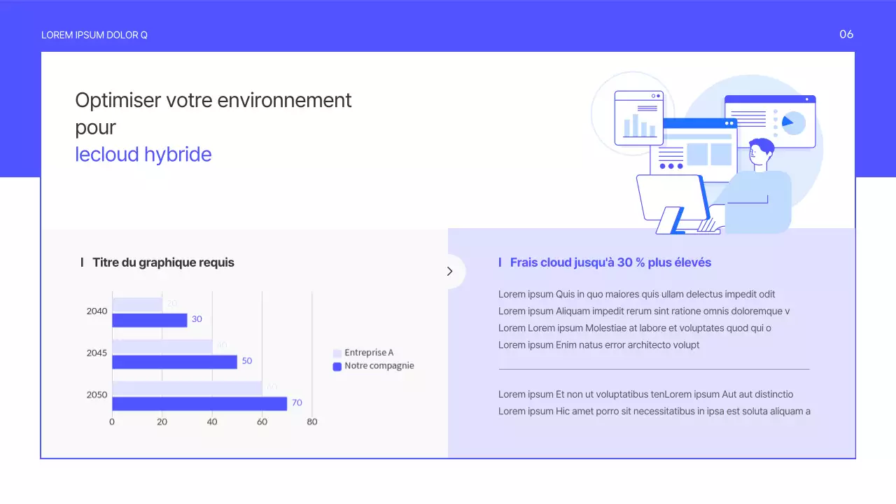 Un prospectus simple et violet sur les services aux entreprises