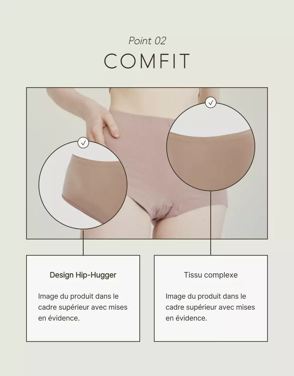 Publicité simple pour des sous-vêtements en blanc et chartreuse