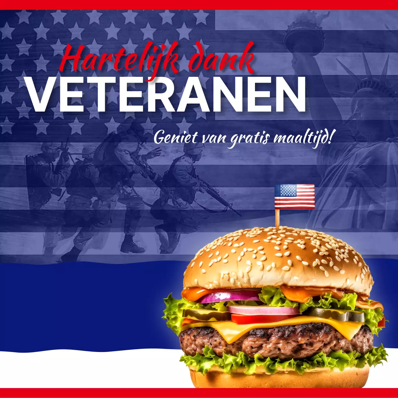 rood wit blauw patriottische veteranendag promotie