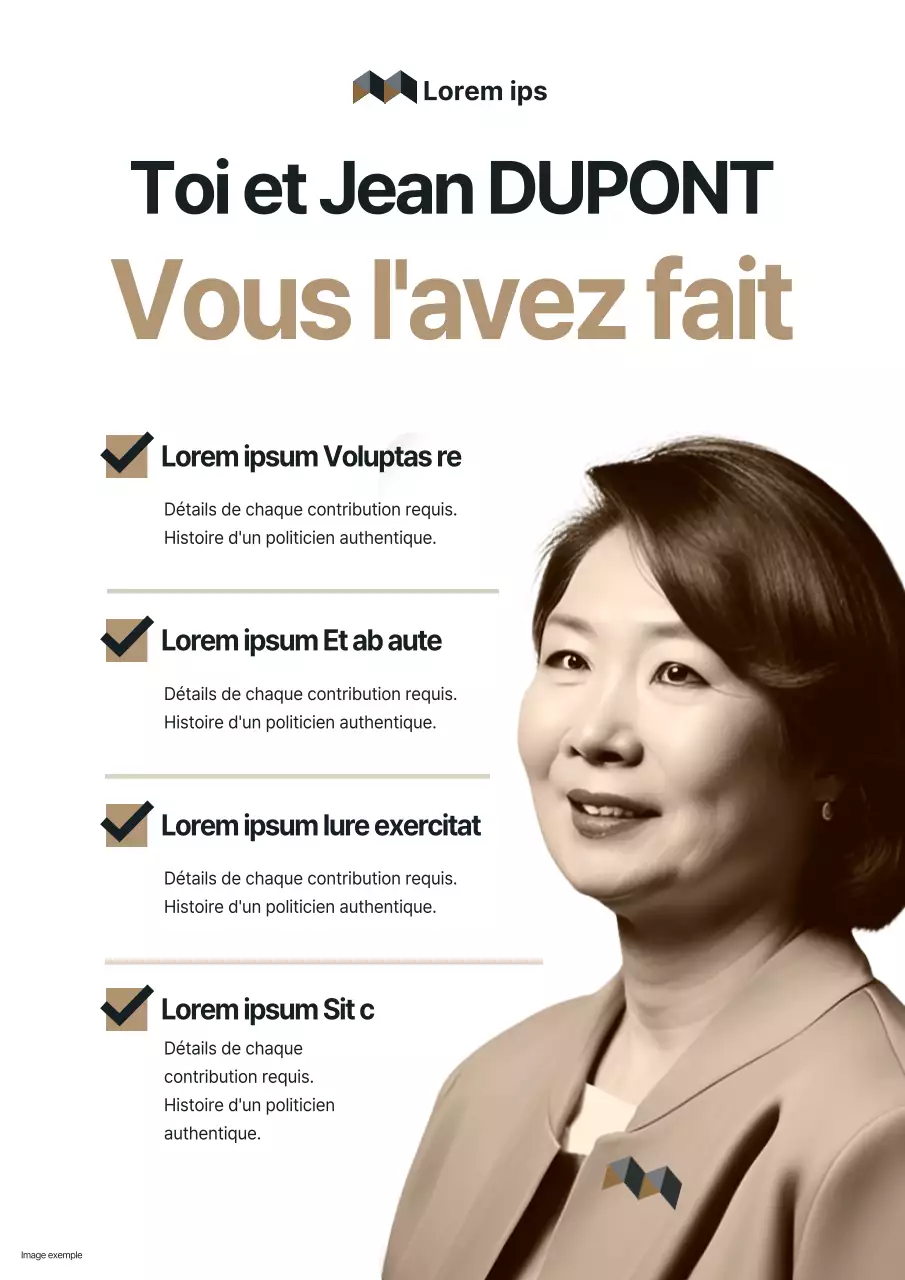 Une campagne électorale simple, beige et noire