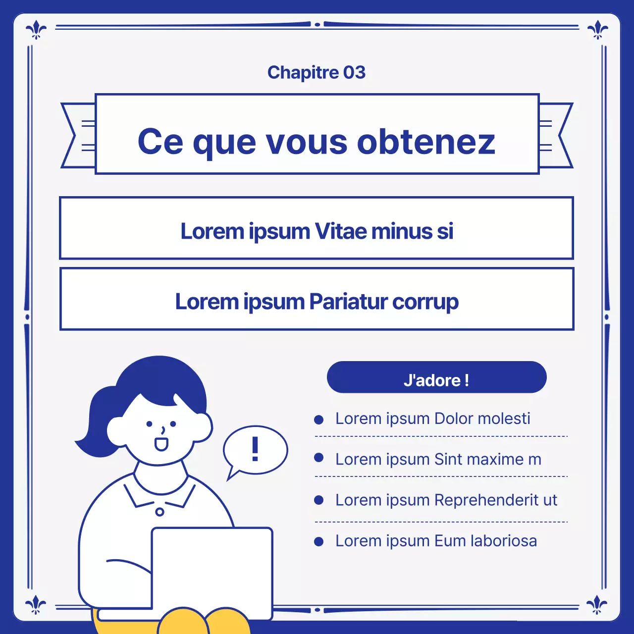 Prospectus des départements universitaires jaune et bleu marine kitsch