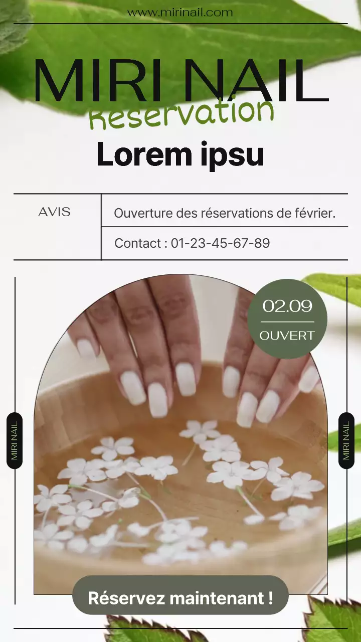 Annonce d'un calendrier naturel vert