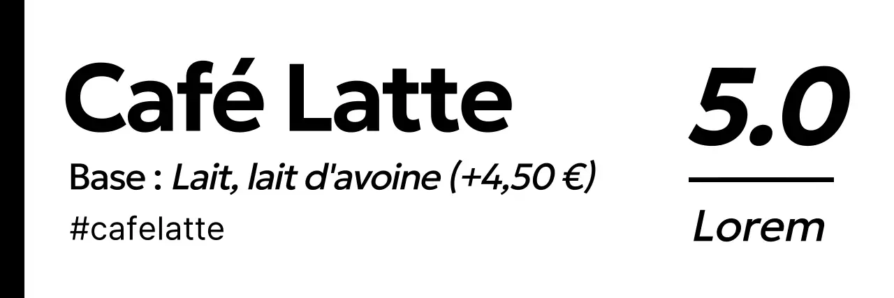 Boissons et café modernes en noir et blanc