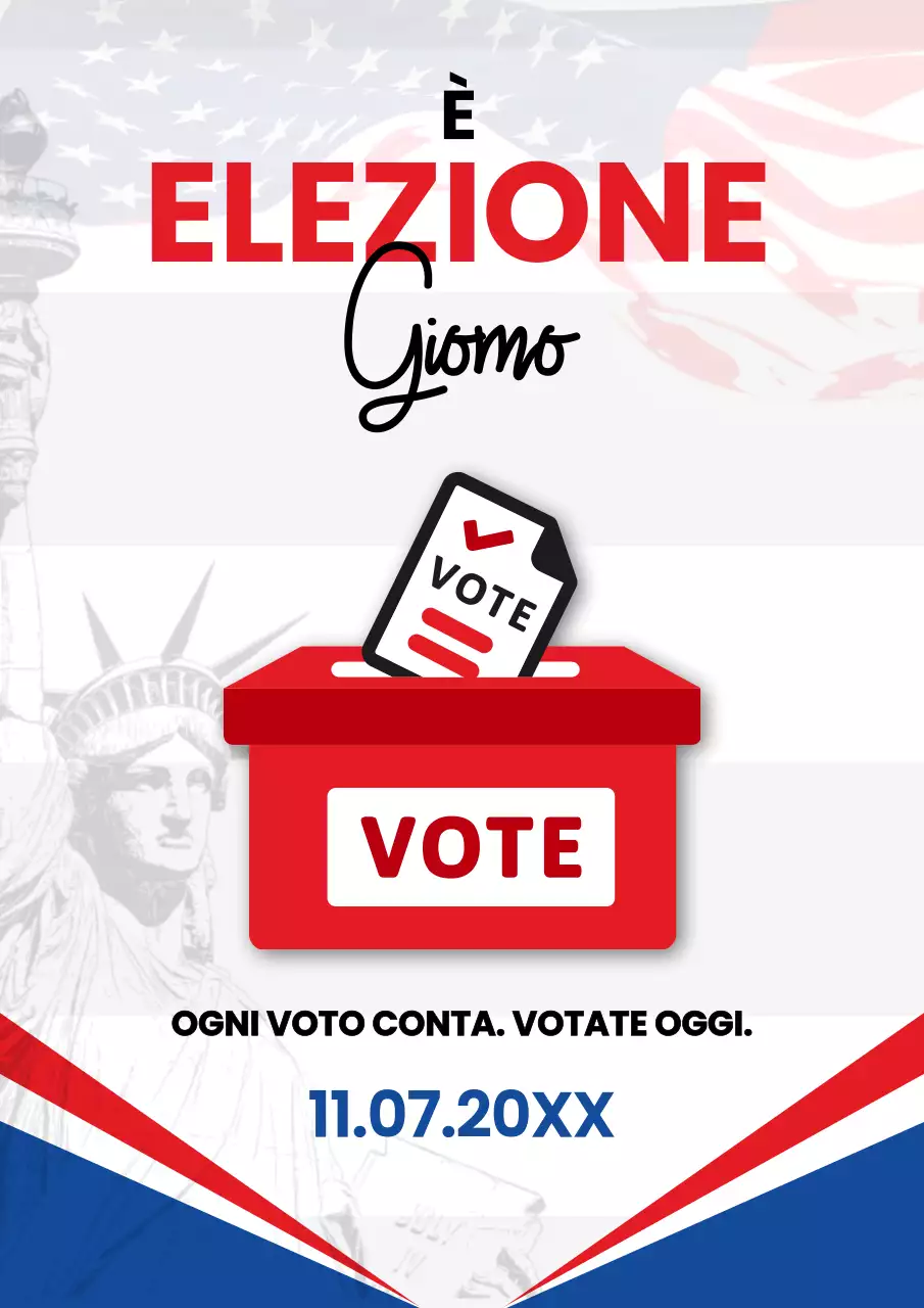 Avviso di base bianco e rosso per la Giornata elettorale