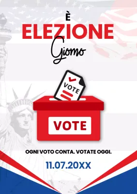 Avviso di base bianco e rosso per la Giornata elettorale