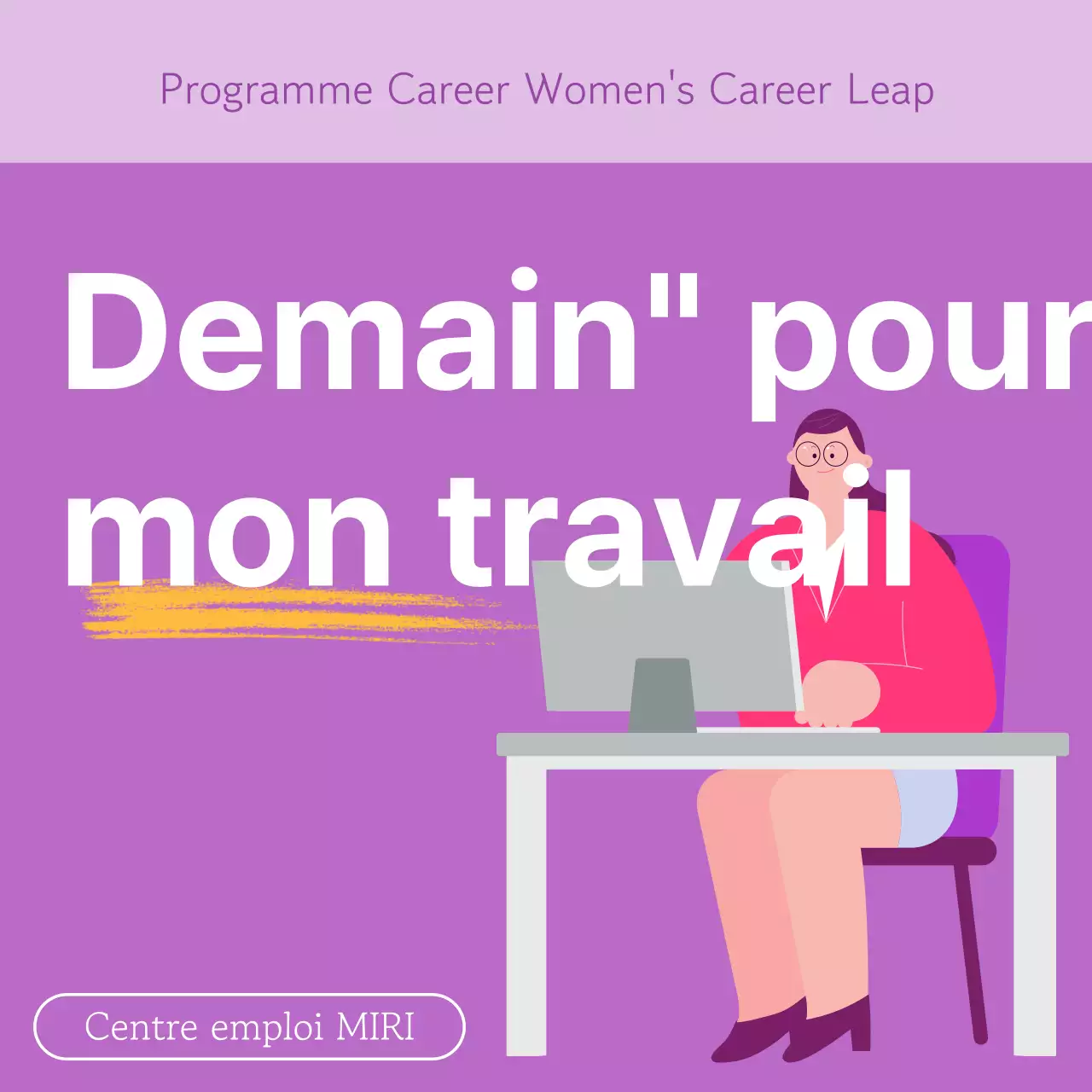 Une proposition simple de couleur mauve et violette pour un programme de promotion de la carrière des femmes