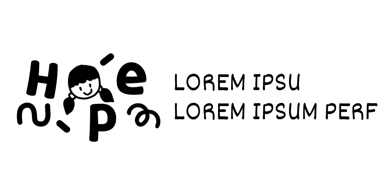 Centre de protection de l'enfance avec de jolies illustrations et polices de caractères