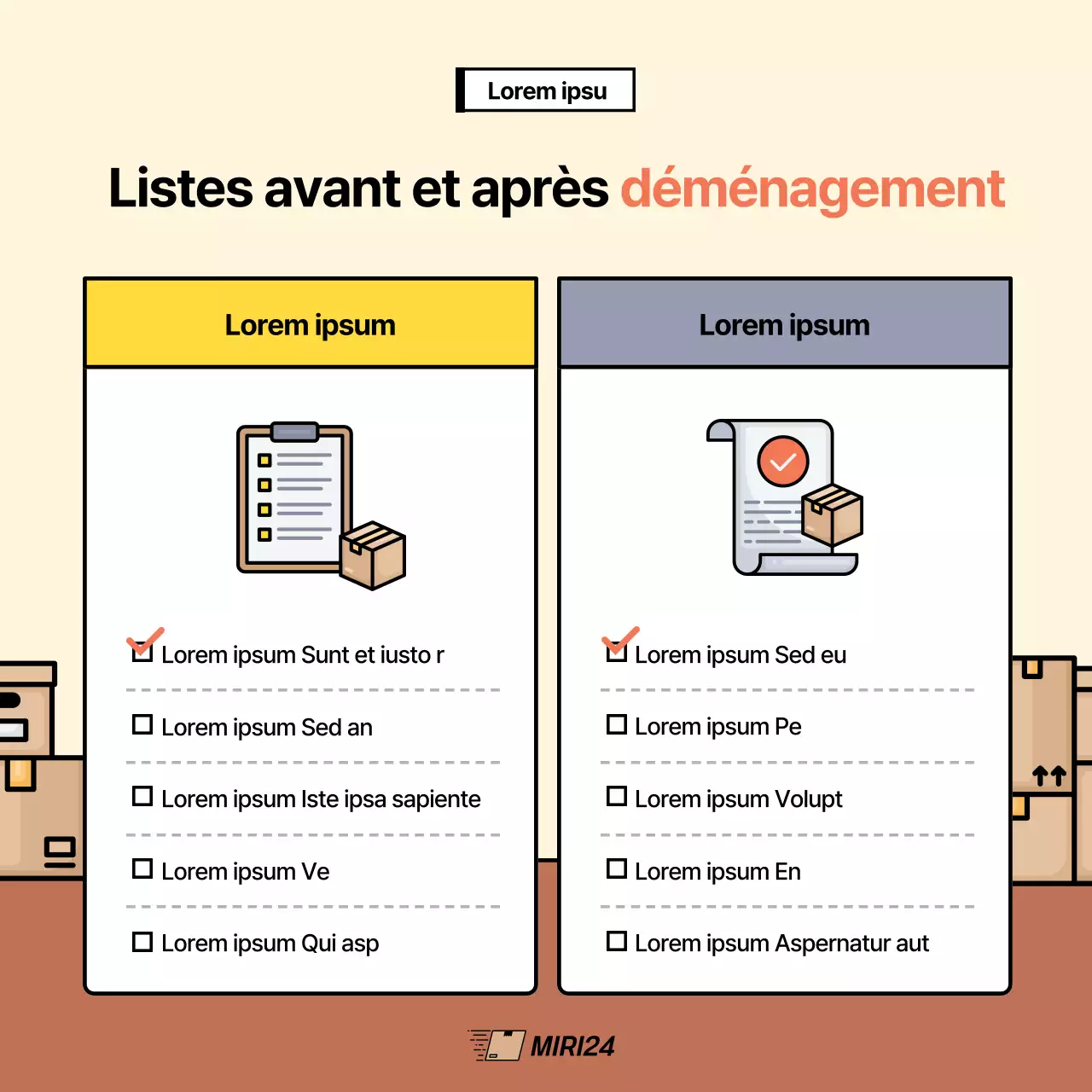 Promouvoir votre entreprise d'emballage ivoire et brun