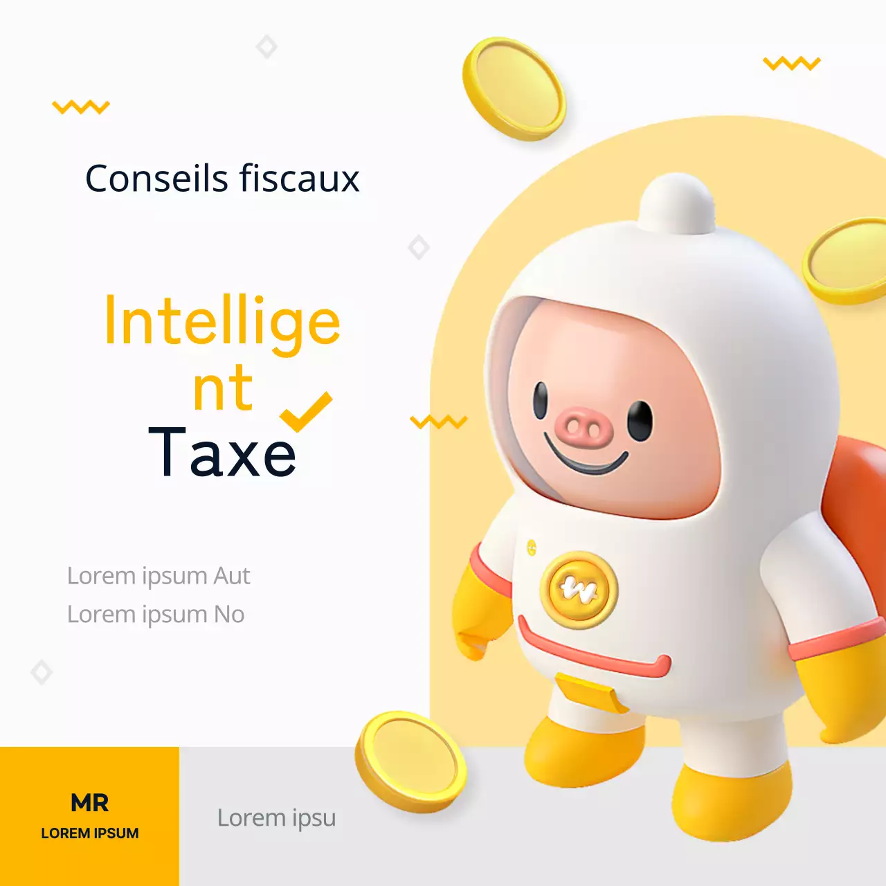 Promouvoir un cabinet fiscal et comptable moderne en jaune et noir