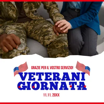 Pubblicità di base bianca e blu per il Veteran's Day