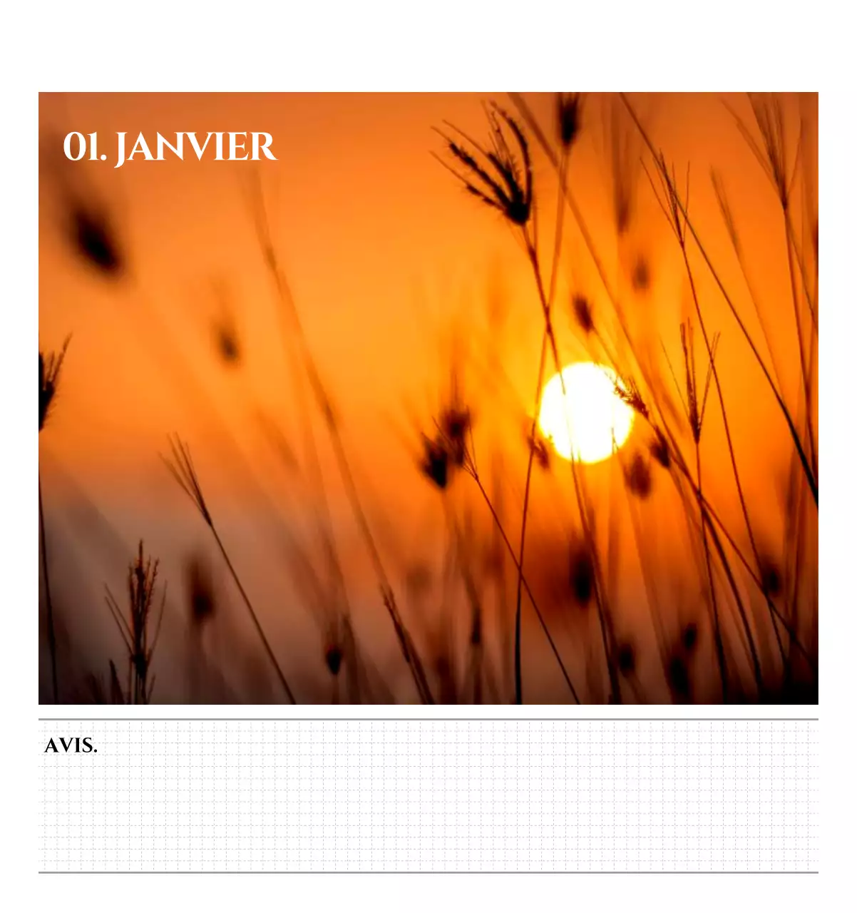 Calendrier mural de style simple avec concept de photographie de voyage émotionnelle en noir et blanc