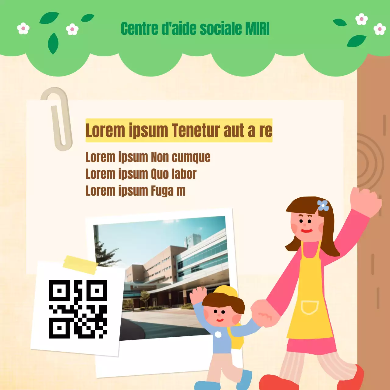 Lettre d'information minimaliste du secteur public en chartreuse et marron